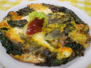 海苔浸しレタスの卵とじ写真